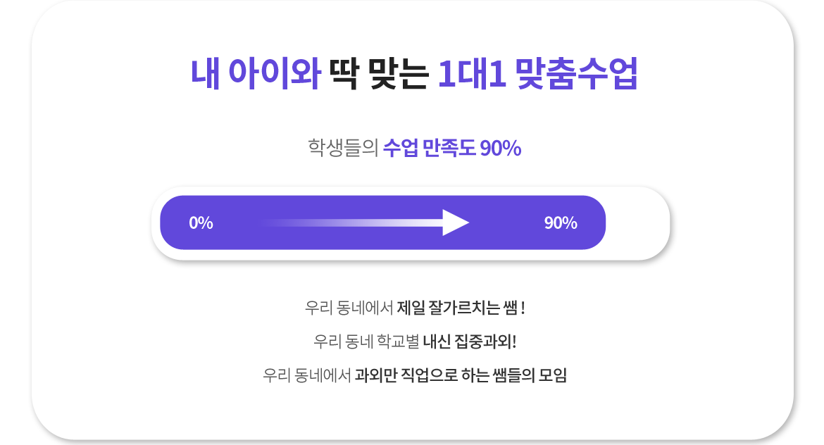 내 아이와 딱 맞는 1대1 맞춤수업